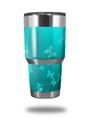 Skin Decal Wrap for Yeti Tumbler Rambler 30 oz Bokeh Butterflies Neon Teal (TUMBLER NOT INCLUDED)