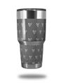 Skin Decal Wrap for Yeti Tumbler Rambler 30 oz Hearts Gray On White (TUMBLER NOT INCLUDED)
