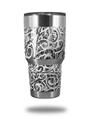 Skin Decal Wrap for Yeti Tumbler Rambler 30 oz Folder Doodles White (TUMBLER NOT INCLUDED)