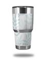 Skin Decal Wrap for Yeti Tumbler Rambler 30 oz Watercolor Leaves Blues (TUMBLER NOT INCLUDED)