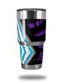 Skin Decal Wrap for Yeti Tumbler Rambler 30 oz Black Waves Neon Teal Purple (TUMBLER NOT INCLUDED)