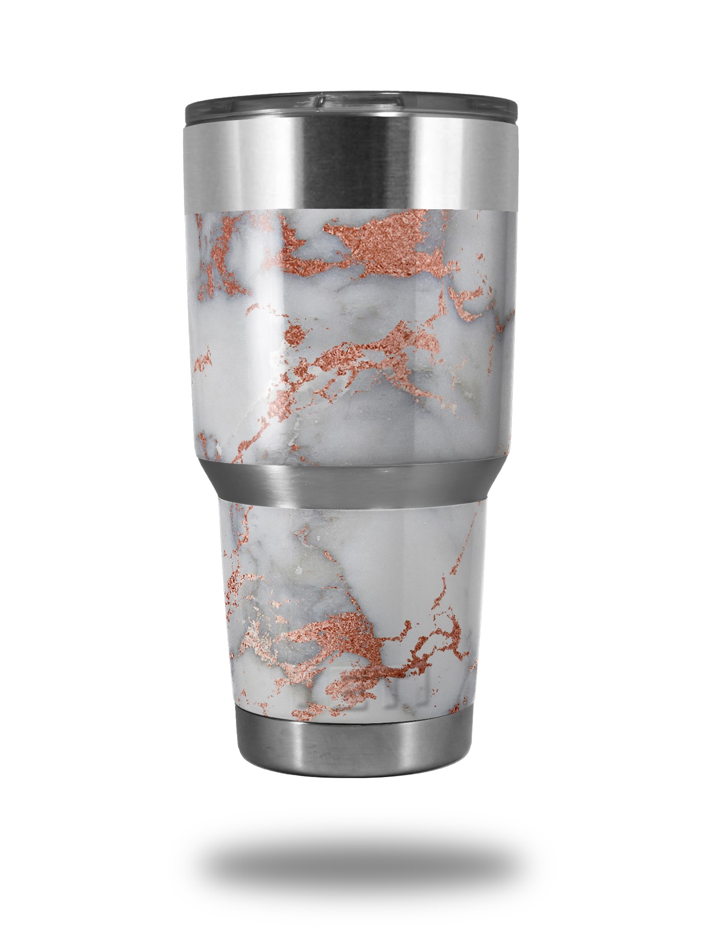 yeti ozark trail tumbler 30oz skin wraps rose gold gilded grey marble