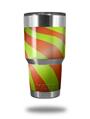 Skin Decal Wrap for Yeti Tumbler Rambler 30 oz Two Tone Waves Neon Green Orange (TUMBLER NOT INCLUDED)