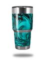 Skin Decal Wrap compatible with Yeti Tumbler Rambler 30 oz Liquid Metal Chrome Neon Teal (TUMBLER NOT INCLUDED)