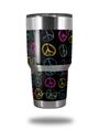 Skin Decal Wrap for Yeti Tumbler Rambler 30 oz Kearas Peace Signs Black (TUMBLER NOT INCLUDED)