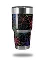 Skin Decal Wrap for Yeti Tumbler Rambler 30 oz Kearas Flowers on Black (TUMBLER NOT INCLUDED)