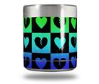Skin Decal Wrap for Yeti Rambler Lowball - Love Heart Checkers Rainbow
