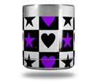 Skin Decal Wrap for Yeti Rambler Lowball - Purple Hearts And Stars