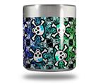 Skin Decal Wrap for Yeti Rambler Lowball - Splatter Girly Skull Rainbow