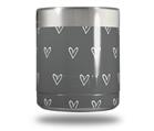 Skin Decal Wrap for Yeti Rambler Lowball - Hearts Gray On White