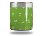 Skin Decal Wrap for Yeti Rambler Lowball - Hearts Green On White