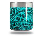 Skin Decal Wrap for Yeti Rambler Lowball - Folder Doodles Neon Teal