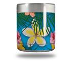 Skin Decal Wrap for Yeti Rambler Lowball - Beach Flowers 02 Blue Medium