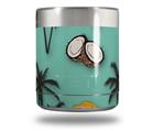 Skin Decal Wrap for Yeti Rambler Lowball - Coconuts Palm Trees and Bananas Seafoam Green