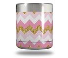 Skin Decal Wrap for Yeti Rambler Lowball - Pink and White Chevron