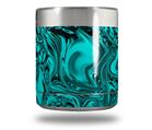 Skin Decal Wrap compatible with Yeti Rambler Lowball - Liquid Metal Chrome Neon Teal (YETI NOT INCLUDED)