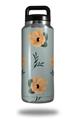 Skin Decal Wrap for Yeti Rambler Bottle 36oz Poppy Orange Light Blue (YETI NOT INCLUDED)