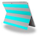 Psycho Stripes Neon Teal and Gray - Decal Style Vinyl Skin (fits Microsoft Surface Pro 4)