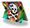 Rainbow Plaid Skull - Decal Style Vinyl Skin (fits Microsoft Surface Pro 4)