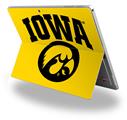 Iowa Hawkeyes Tigerhawk Oval 01 Black on Gold - Decal Style Vinyl Skin (fits Microsoft Surface Pro 4)