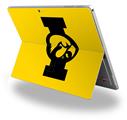 Iowa Hawkeyes Tigerhawk Oval 02 Black on Gold - Decal Style Vinyl Skin (fits Microsoft Surface Pro 4)