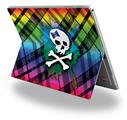 Rainbow Plaid Skull - Decal Style Vinyl Skin (fits Microsoft Surface Pro 4)