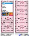 iPod Nano 4G Skin - Fight Like A Girl Breast Cancer Ribbons and Hearts