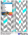 iPod Nano 4G Skin - Chevrons Gray And Aqua