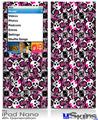 iPod Nano 4G Skin - Splatter Girly Skull Pink