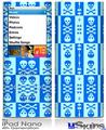 iPod Nano 4G Skin - Skull And Crossbones Pattern Blue