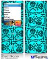 iPod Nano 4G Skin - Skull Patch Pattern Blue