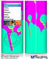 iPod Nano 4G Skin - Drip Teal Pink Yellow