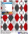 iPod Nano 4G Skin - Argyle Red and Gray