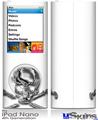 iPod Nano 4G Skin - Chrome Skull on White