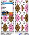 iPod Nano 4G Skin - Argyle Pink and Brown