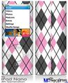 iPod Nano 4G Skin - Argyle Pink and Gray