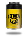 Skin Decal Wrap for Yeti Colster, Ozark Trail and RTIC Can Coolers - Iowa Hawkeyes Tigerhawk Oval 01 Black on Gold (COOLER NOT INCLUDED)