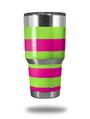 WraptorSkinz Skin Wrap compatible with RTIC 30oz ORIGINAL 2017 AND OLDER Tumblers Psycho Stripes Neon Green and Hot Pink (TUMBLER NOT INCLUDED)