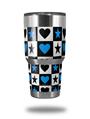 WraptorSkinz Skin Wrap compatible with RTIC 30oz ORIGINAL 2017 AND OLDER Tumblers Hearts And Stars Blue (TUMBLER NOT INCLUDED)