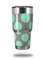 WraptorSkinz Skin Wrap compatible with RTIC 30oz ORIGINAL 2017 AND OLDER Tumblers Kearas Polka Dots Mint And Gray (TUMBLER NOT INCLUDED)