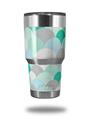 WraptorSkinz Skin Wrap compatible with RTIC 30oz ORIGINAL 2017 AND OLDER Tumblers Brushed Circles Seafoam (TUMBLER NOT INCLUDED)