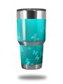 WraptorSkinz Skin Wrap compatible with RTIC 30oz ORIGINAL 2017 AND OLDER Tumblers Bokeh Butterflies Neon Teal (TUMBLER NOT INCLUDED)