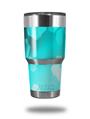 WraptorSkinz Skin Wrap compatible with RTIC 30oz ORIGINAL 2017 AND OLDER Tumblers Bokeh Hex Neon Teal (TUMBLER NOT INCLUDED)
