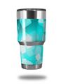 WraptorSkinz Skin Wrap compatible with RTIC 30oz ORIGINAL 2017 AND OLDER Tumblers Bokeh Squared Neon Teal (TUMBLER NOT INCLUDED)