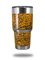 WraptorSkinz Skin Wrap compatible with RTIC 30oz ORIGINAL 2017 AND OLDER Tumblers Folder Doodles Orange (TUMBLER NOT INCLUDED)