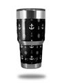 WraptorSkinz Skin Wrap compatible with RTIC 30oz ORIGINAL 2017 AND OLDER Tumblers Nautical Anchors Away 02 Black (TUMBLER NOT INCLUDED)