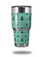 WraptorSkinz Skin Wrap compatible with RTIC 30oz ORIGINAL 2017 AND OLDER Tumblers Nautical Anchors Away 02 Seafoam Green (TUMBLER NOT INCLUDED)