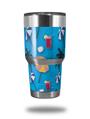 WraptorSkinz Skin Wrap compatible with RTIC 30oz ORIGINAL 2017 AND OLDER Tumblers Beach Party Umbrellas Blue Medium (TUMBLER NOT INCLUDED)