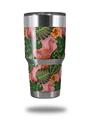 WraptorSkinz Skin Wrap compatible with RTIC 30oz ORIGINAL 2017 AND OLDER Tumblers Famingos and Flowers Pink (TUMBLER NOT INCLUDED)