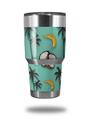 WraptorSkinz Skin Wrap compatible with RTIC 30oz ORIGINAL 2017 AND OLDER Tumblers Coconuts Palm Trees and Bananas Seafoam Green (TUMBLER NOT INCLUDED)